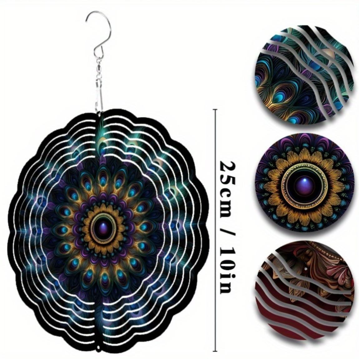 

Вращающийся на 360 градусов 10-дюймовый металлический ветряной спиннер Элегантный декор для сада, патио, для подвешивания на улице, музыка ветра, не требует электричества 01A