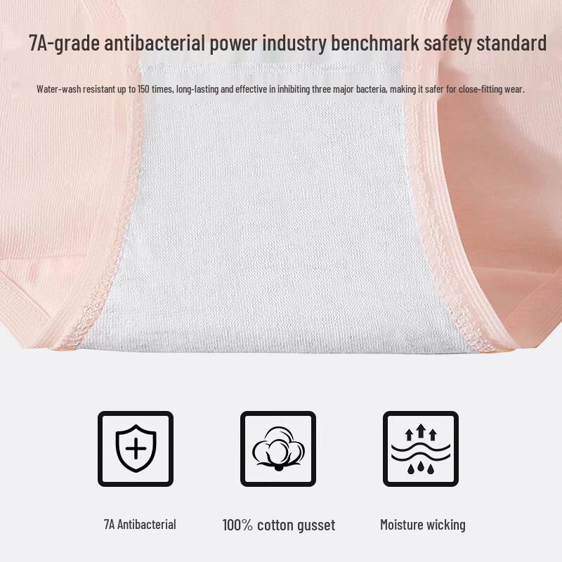 Langsha Women's 7A Antibacterial Cotton Briefs