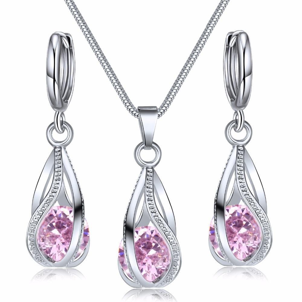 Set di gioielli con orecchini pendenti con collana e goccia di cristallo per le donne, matrimonio, matrimonio, regalo di Halloween