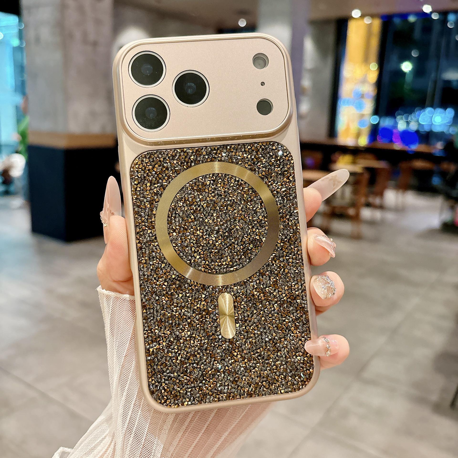 

Corning Diamond Magnetic Lens Film Case for iPhone 13/14/17 Pro 17 Air золотой