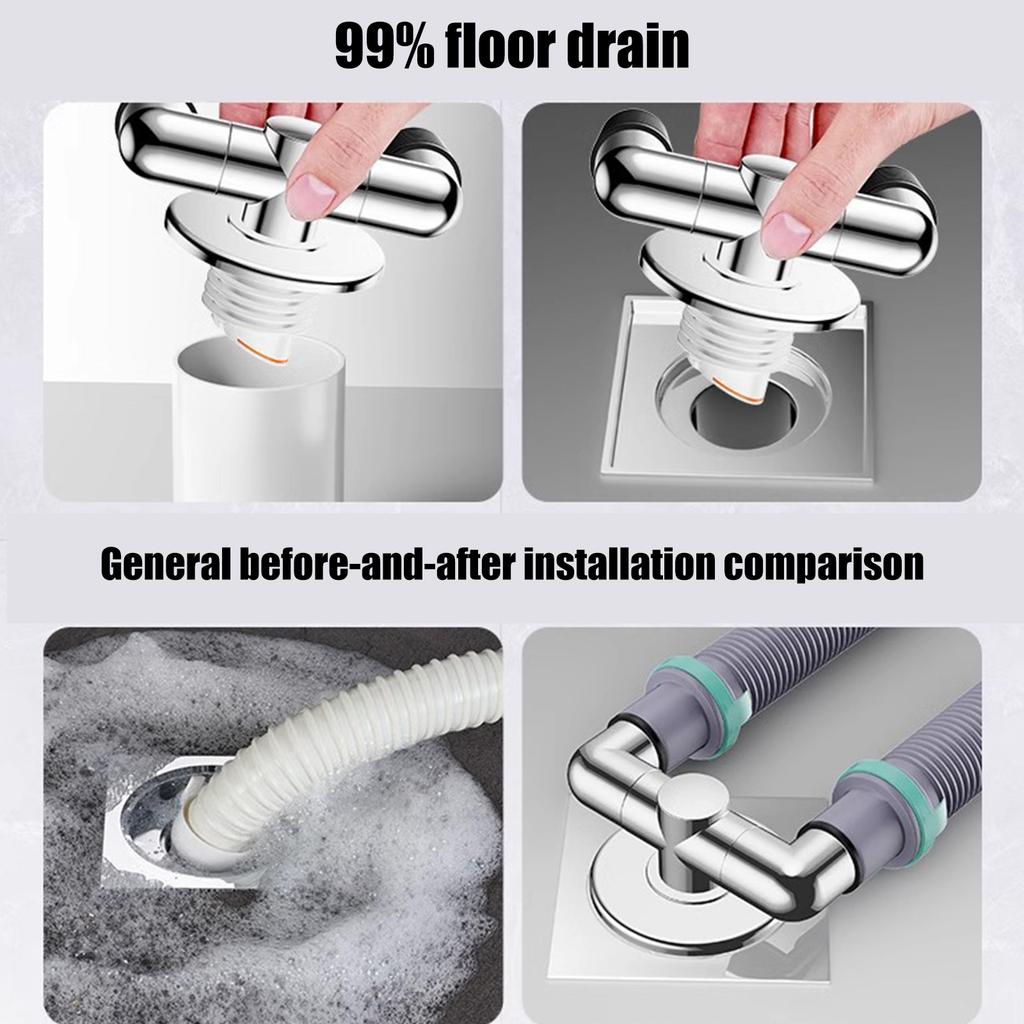 Washing Machine Floor Drain Adapter Pipe Connector Drain Deodorant Sealing Ring Adapter Sewer Elbow Pipe Connector