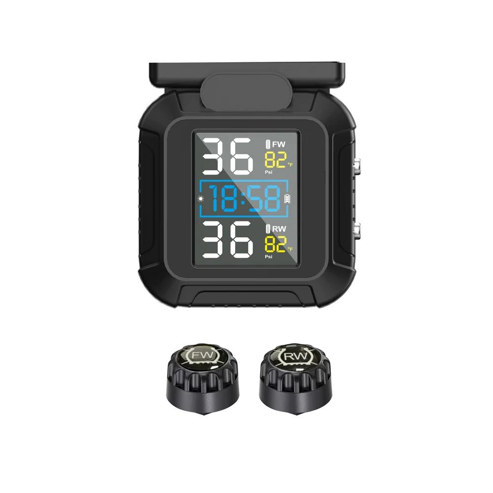 

Solar TPMS Motorcycle Tire Pressure Sensors Motor TMPS Tire Pressure Monitoring System Tyre External Sensor for Moto Motorbike TPMS