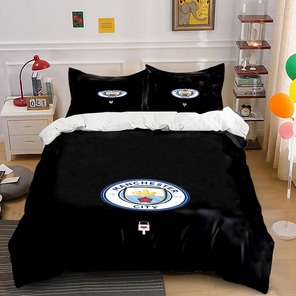 Manchester City Logo Pattern. Bedding Sets Duvet Cover Sets Duvet Covers Pillowcases(1 * Duvet Cover 2 * Pillowcases Without Duvet Insert)