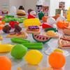 Colorful Kitchen Toys For Learning Fruits And Vegetables Soft Rubber Pretend Play Set