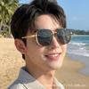 Metal irregular thick edge men's sunglasses high-end large frame sunglasses European and American trend high-end sunglasses