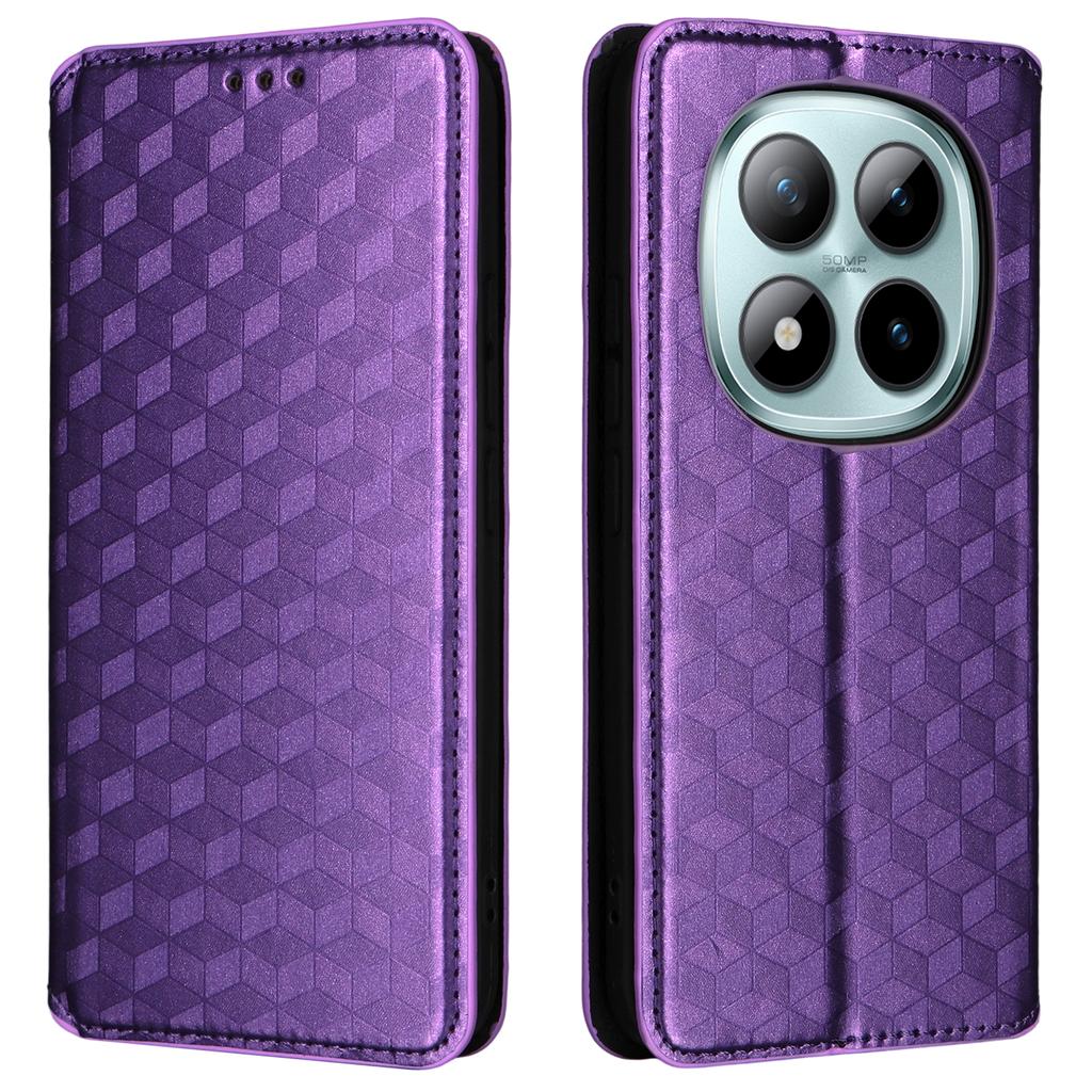 Dla Xiaomi Poco M8 Pro 5G/Redmi Note 15 Pro+ 5G (Światowy) Etui Portfel Romb Wytłaczana Skóra Pokrowiec na Telefon