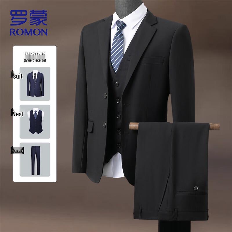 ROMON Men s Slim Fit Business Wedding Suit Set XL