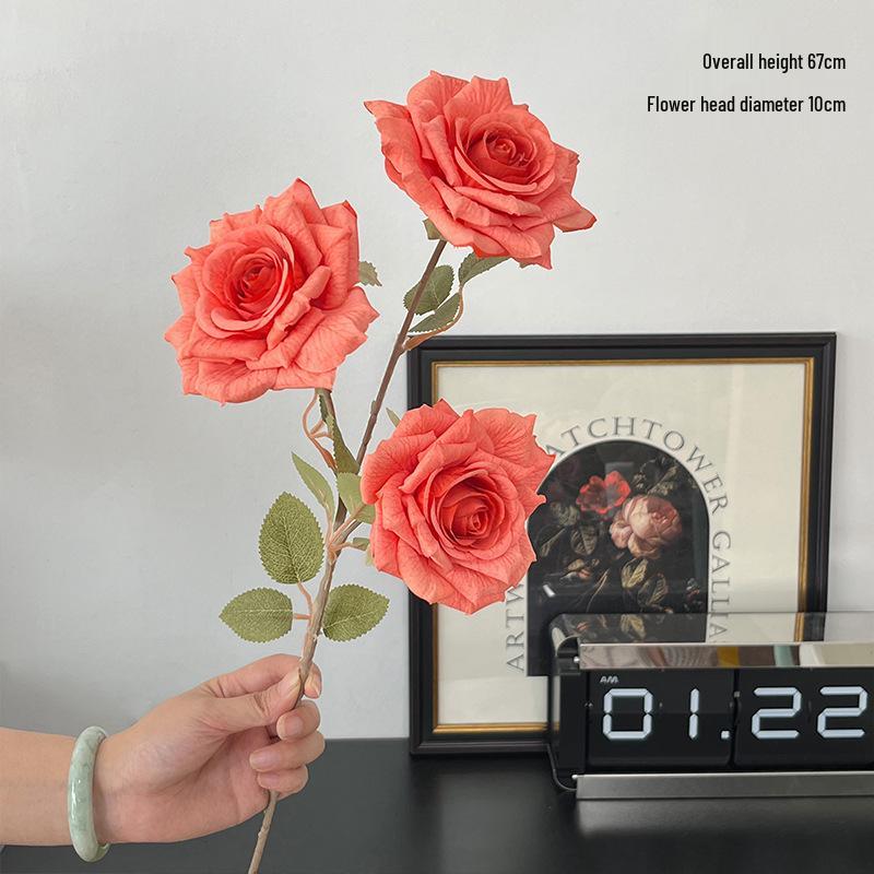 

Манта Роза Букет из искусственных цветов с 3 цветками капучино для декора дома или отеля