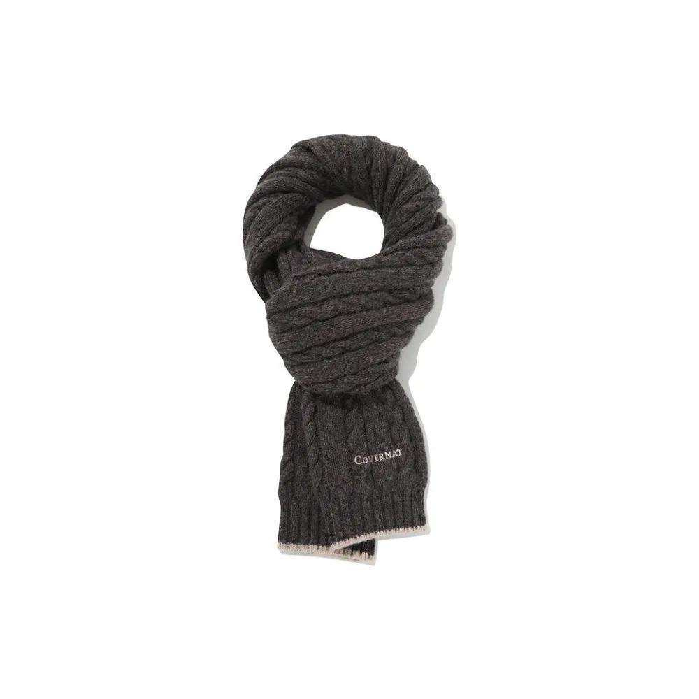 Logo Cable Lambswool Muffler Brown CO2504TC10BR 277621 F