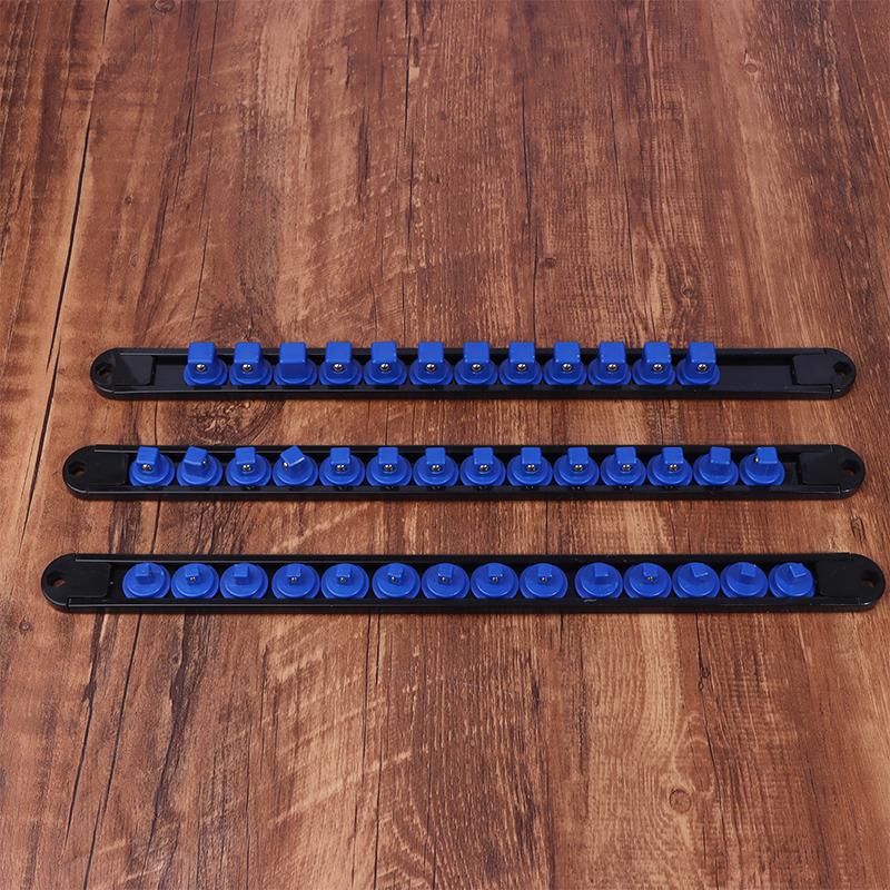 1/2 1/4 3/8 Socket Clip Rail Holder Socket Sliding Stand Sleeve Rail Rack Tool 360° Swivel Socket Organizer Abs Socket Organizer