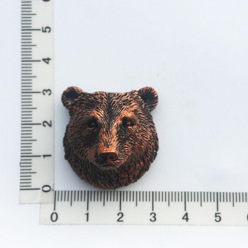 Silver Gold Copper Color Groundhog Wolf Head Bear Head Fridge Magnet Collection Home Kitchen Decoration Travel Souvenir Craft Gift