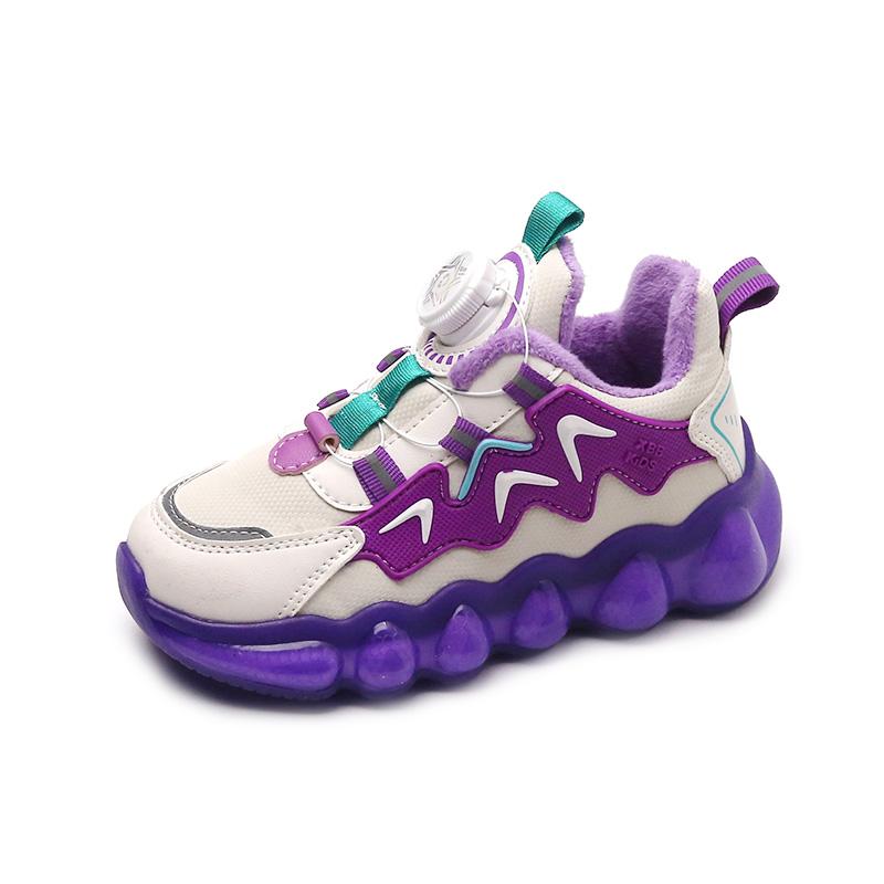 Hot Selling Children Cotton Shoes Breathability Anti Slip Sneakers Winter Warmth Light Rotating Buckle Kids Outdoor Casual Shoes