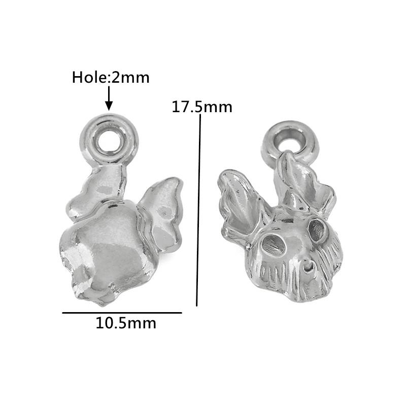 3pcs Lipstick Rabbit Conch Lovers Charms Skull Heart Mushroom Stainless Steel Pendants for DIY Necklace Bracelet Jewelry Making