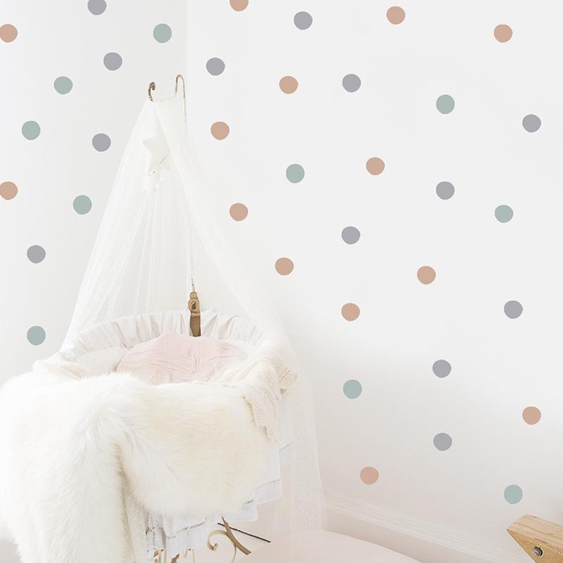 1 Piece Polka Dot Self-Adhesive Sticker Morandi Color Wall Background Beautifying Stickers For Bedroom Living Room Decoration