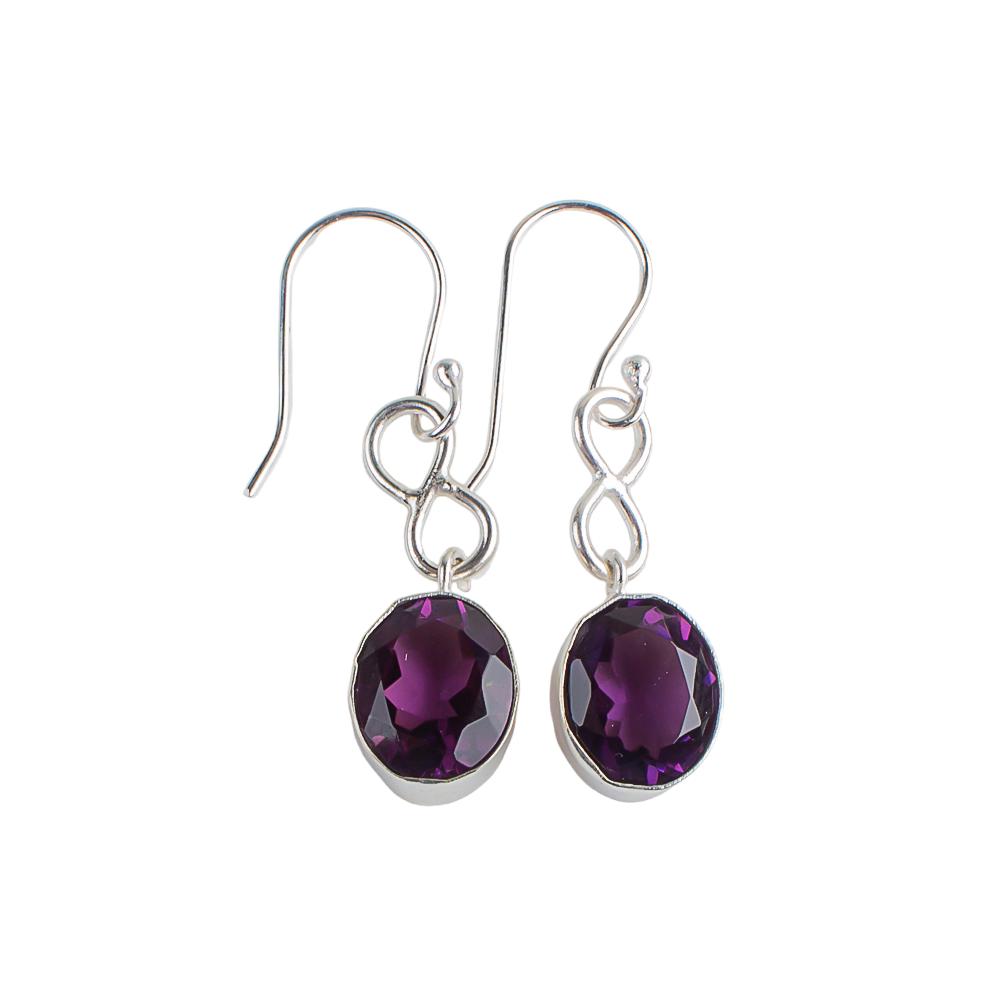 Amethyst Gemstone Jewelry Drop/ Dangle Earrings 1.60" 925 Sterling Silver Gift EE-12-8
