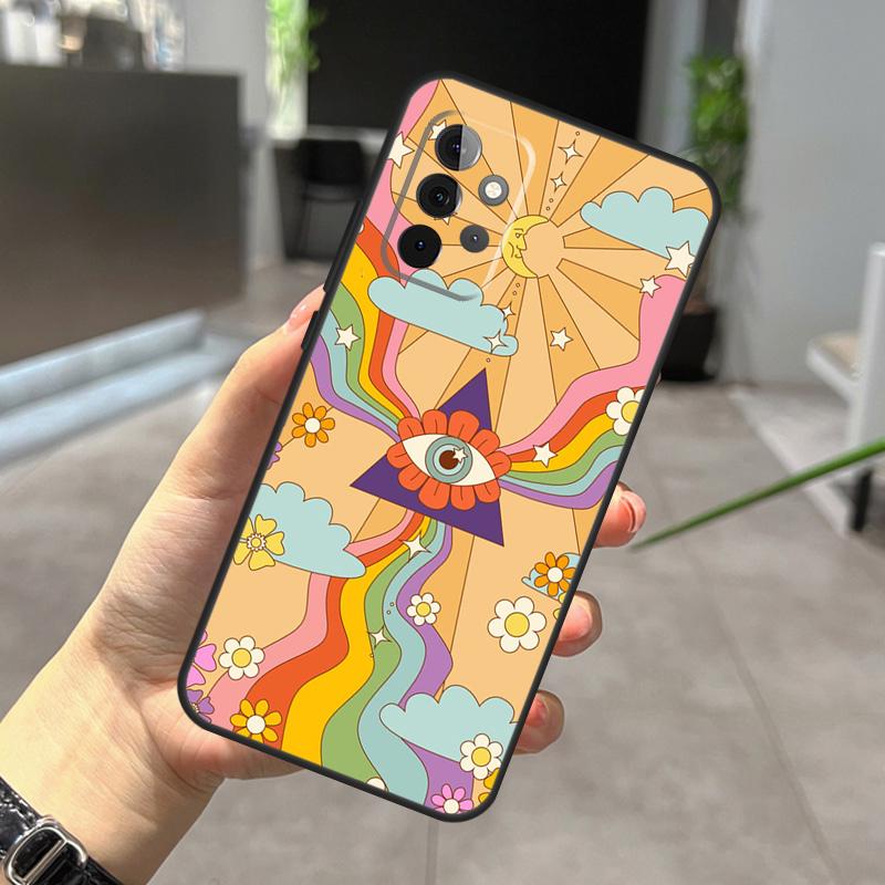 retro Groovy hippie boho rainbow Case For Samsung Galaxy A53 A33 A13 A14 A34 A54 A31 A51 A71 A12 A22 A32 A42 A52 A52S Coque