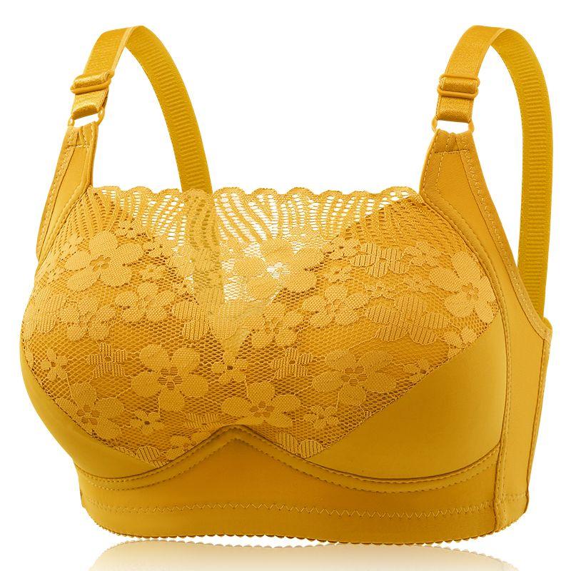 

Женский тонкий бюстгальтер больших размеров без бретелек с антибликовым покрытием, сексуальный, регулируемый 44/100C жёлтый