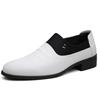 Fashion Fashion Thick Heel Leather Slip-on Business Dress Shoes for Men New Soft Sole Spring Autumn Designer Wedding Brogue Shoes Male
