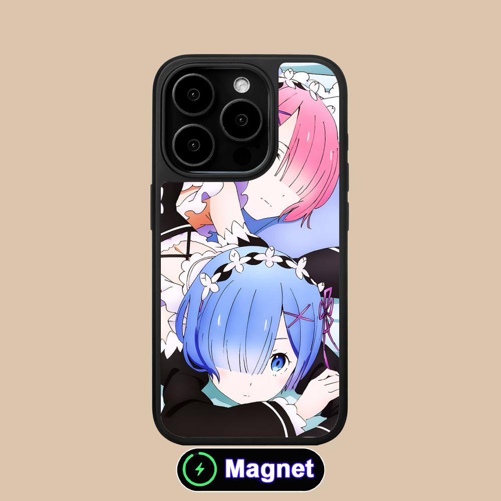 

Чехол для мобильного телефона ReZero Rem Ram с матовой поверхностью и поддержкой MagSafe для iPhone 17 16 15 14 13 12 11 Air Pro Max Plus Цветная крышка iPhone 11