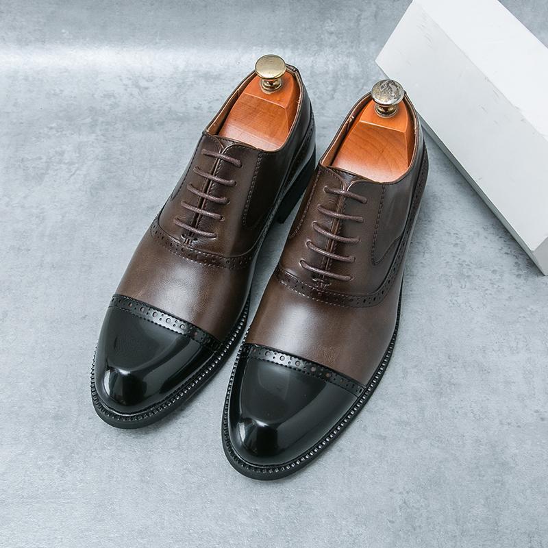 

Factory direct sales 2025 men s shoes new business casual leather shoes work shoes black four seasons soft sole soft surface leather shoes 46 коричневый