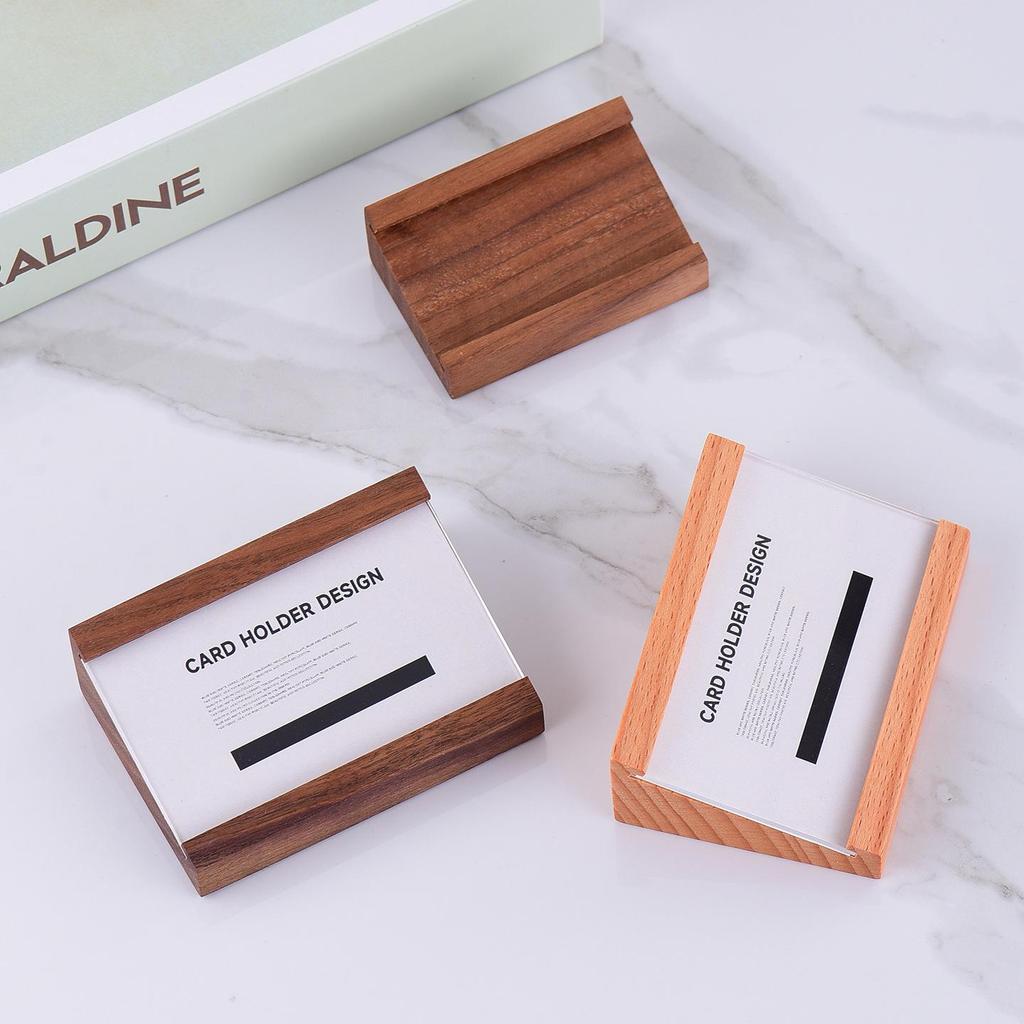 Solid Wood Table Sign Holder - Beveled Base for Hotels, Restaurants, and Shops