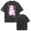 T-shirt Graphique Anime Zero Two DARLING in the FRANXX Coton Lavé T-shirt Hommes Femmes Vêtements Été Oversize Manches Courtes T-shirts