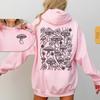 Womens Hooded Long Sleeve Sweatshirt With Retro Mushroom Print Casual Streetwear Top