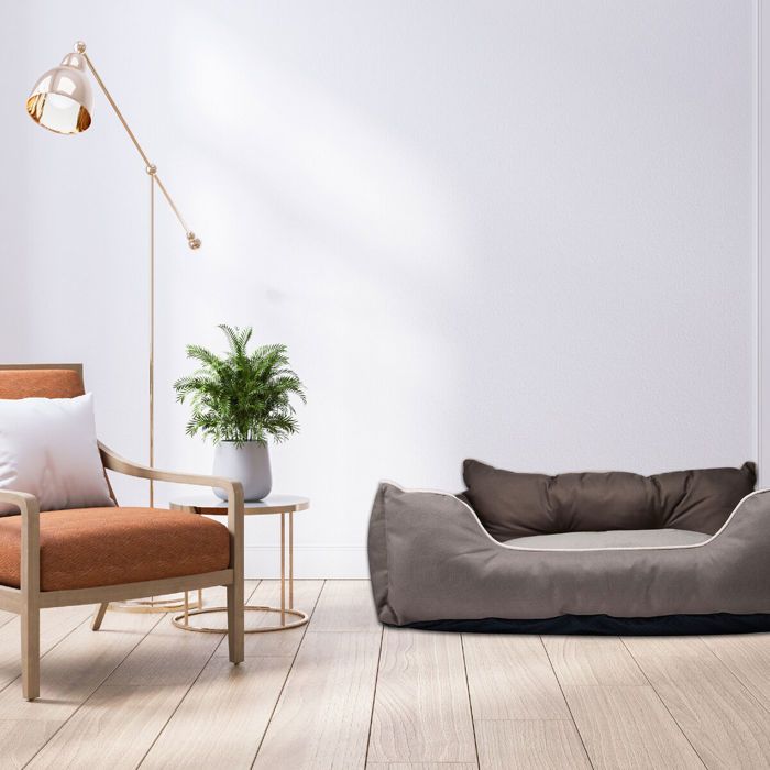 Lit pour animal - benetton - be - marron - 90 x 70 x 28 cm - housse amovible