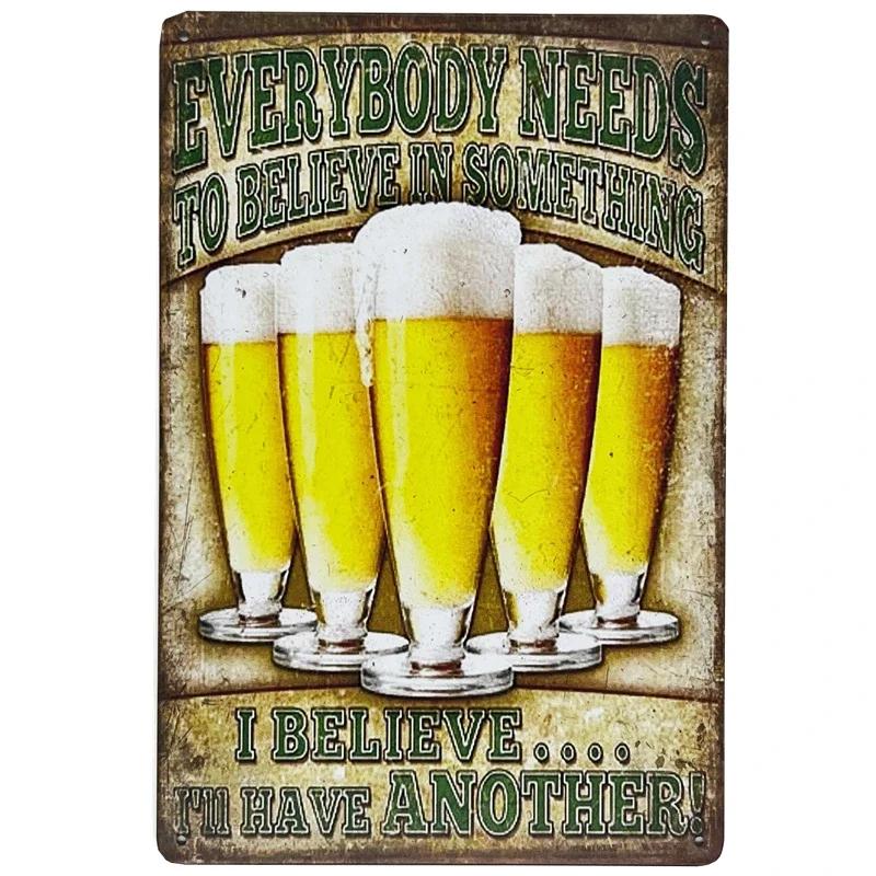 Vintage Beer Metal Tin Signs Wine Alcohol Drinker for Bar Pub Club Man Cave Kitchen Wall Decor Plaque 8x12 Inch