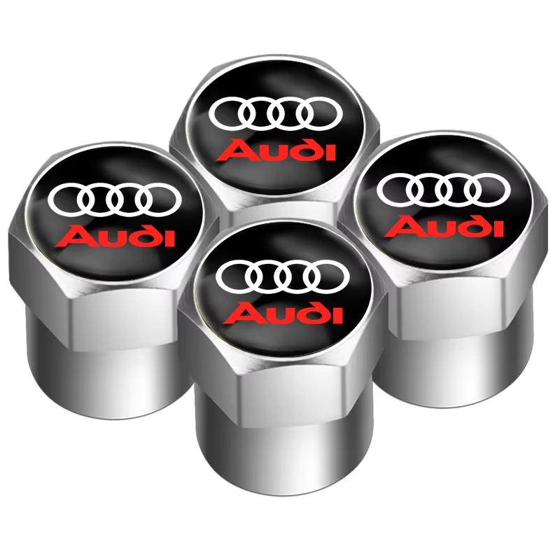 2026 4Pcs Car Wheel Tire Air Valve Caps Stem Cover with Color Brand Logo For Audi A3 A4 A5 A6 A7 A8 Q3 Q5 Q8 TT TTS Accessories