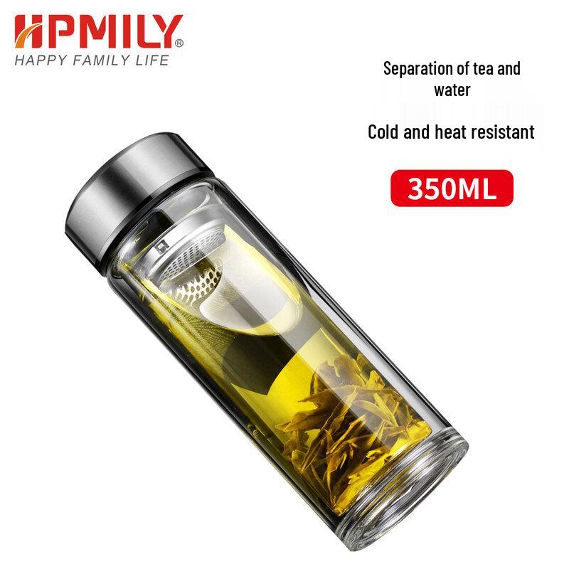 HPMILY Double-Wall Glass Tea Infuser Bottle
