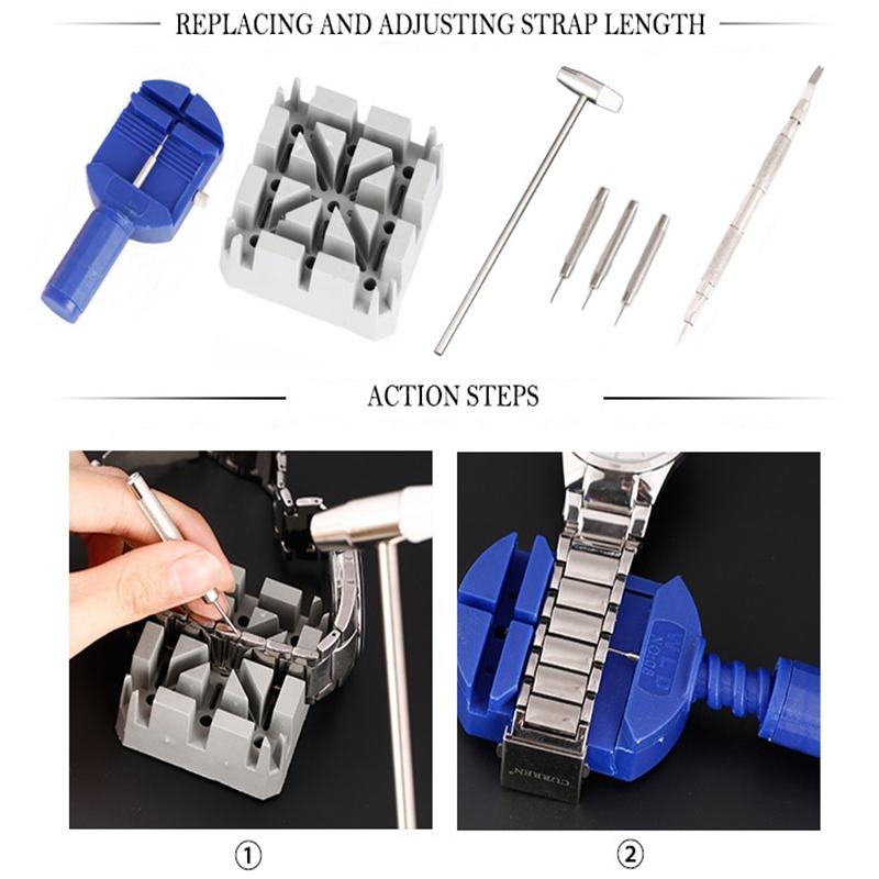 DIY Watch Repair Tool Kit for Enthusiasts Durable Case Opener Band Link Remover Screwdriver Spring Bar for Custom Adjustment