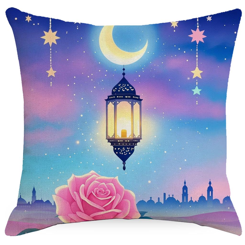 New Moon Chandelier Flowers Dreamy Folk Line Print Home Living Room Sofa Pillow Cover