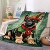 1pc Christmas Winter dog Blanket Lightweight Flannel Blanket Throw Blanket For Sofa, Bed, Travel, Camping, Livingroom, Couch, Chair, And Bed yy2509026