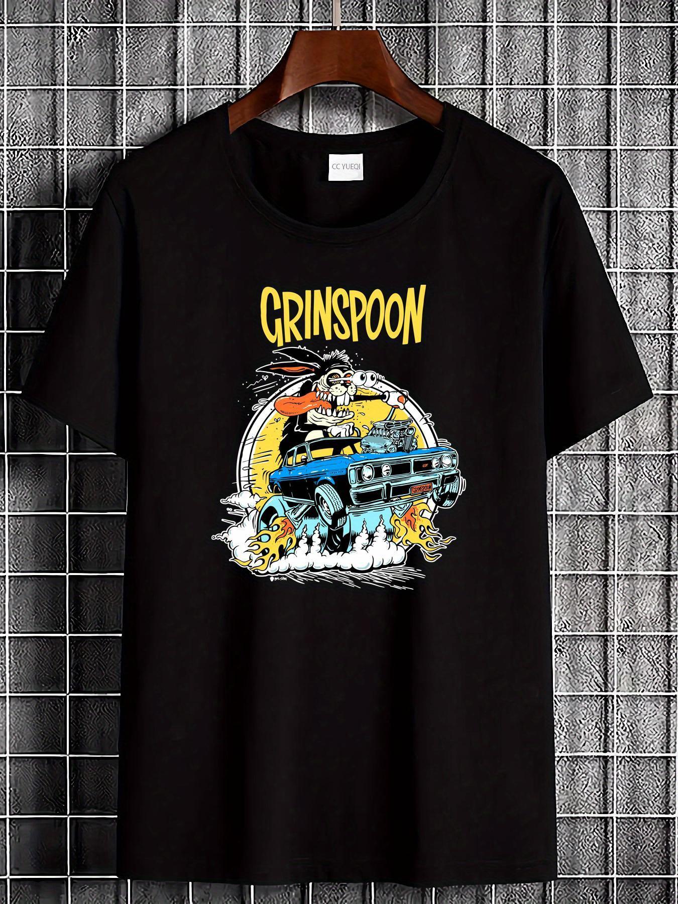 

Grinspoon Men s Vintage Car & Collectible T-Shirt - Relaxed Crew Neck Short Sleeve Tee with Black Retro Auto Graphic XL