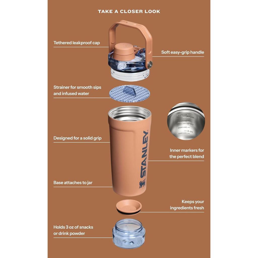 STANLEY The Active Shaker Tumbler 591ml + Container 103ml Set, Korean
