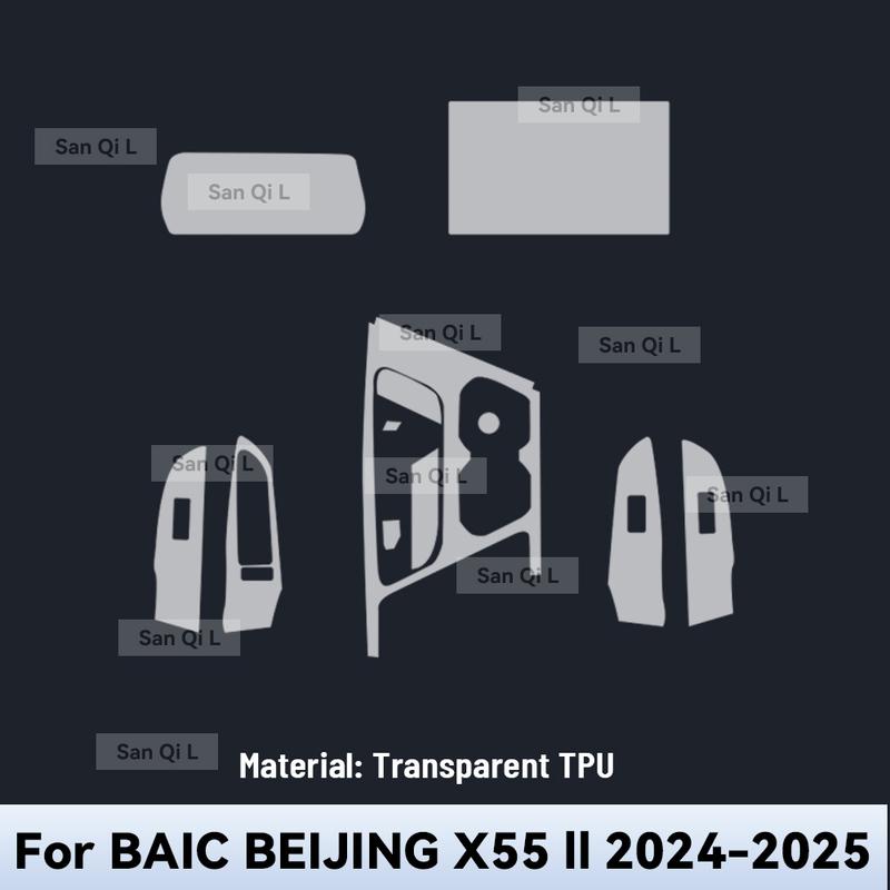 Interior TPU for BAIC BEIJING X55 II 2024 2025 Protective Film Cover Anti-Scratch Gearbox Panel Navigation Screen Automotive