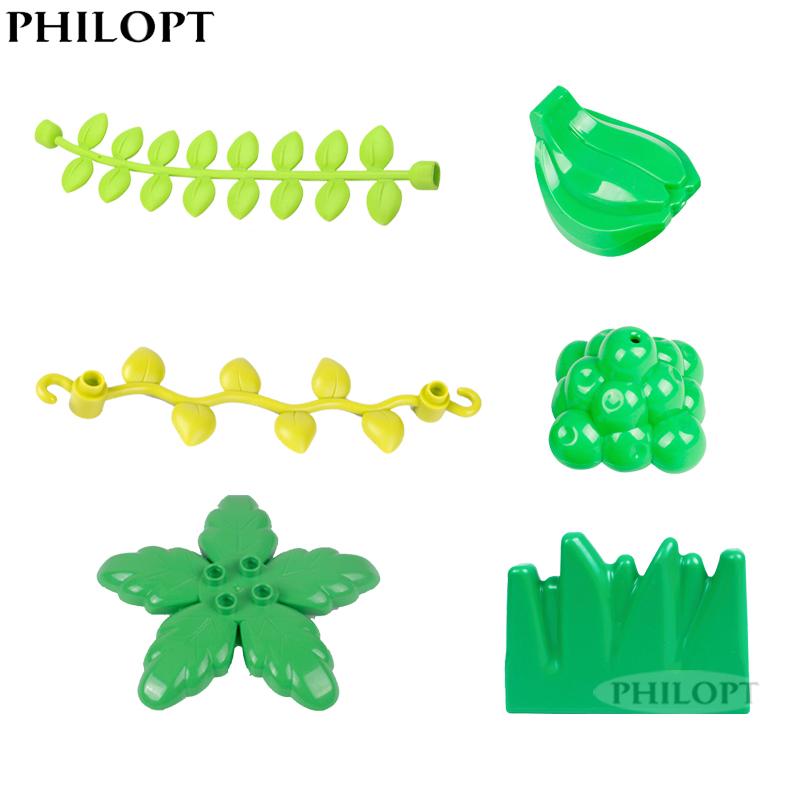 4pcs Big Building Block Forest Plant Series Flower Grass Tree Outdoor Adornment Street Accessories Compatible Scenes Toy For Kid
