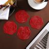 Podkładki okrągłe w kształcie róży z tworzywa sztucznego odporne na ciepło, podkładki na stół, ochrona blatu stołu, podkładki pod kubki do kuchni, restauracji i baru