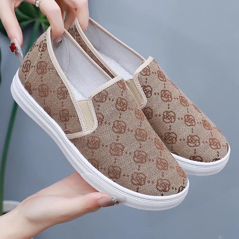 Sapatos Femininas Women Cute Round Toe High Quality Spring & Summer Anti Skid Loafers Lady Casual Plaid Pattern Flat Shoes Ha204