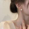 Retro Luxury Gold Color Geometry Trim Edge Imitation Pearl Piercing Stud Earrings for Women Bride Wedding Designer Jewelry Gifts