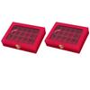 2pcs Velvet Jewelry Storage Box 24 Grids Jewelry Ring Display Box with Transparent Lid for Earrings Rings Bracelets