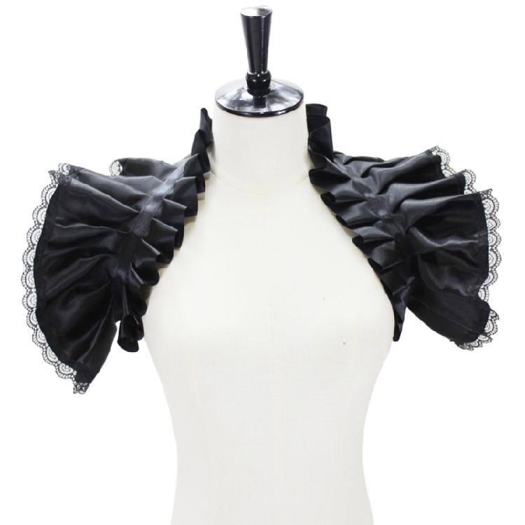 

Women Ruffled Shrug Collar Lace-Up Detachable Shoulder Wrap Shawl Party Props чорний