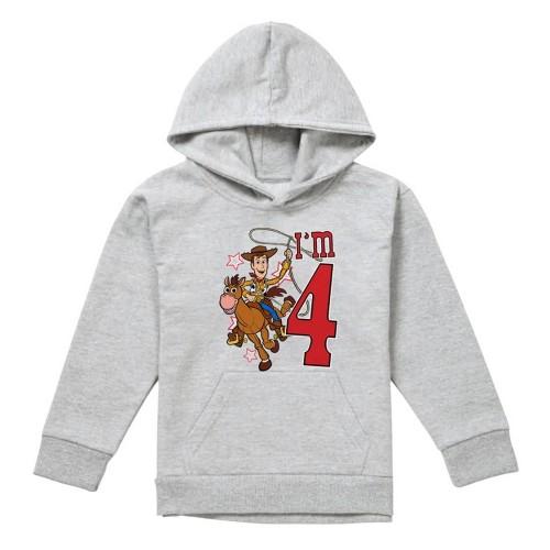 Toy Story Childrens/Kids I´m 4 Woody Heather Birthday Pullover Hoodie