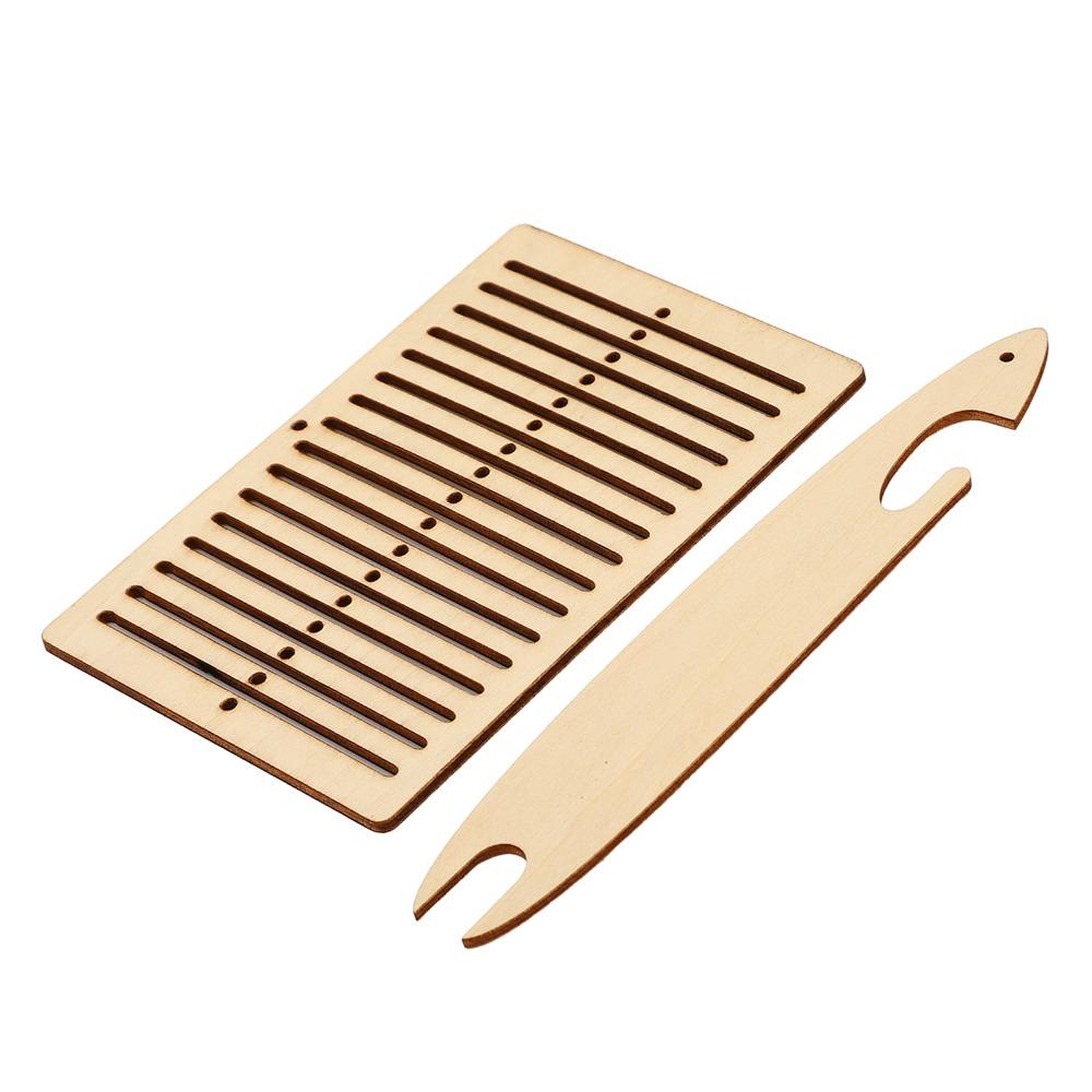 4pcs Wood Weaving Loom Kit Tapestry Comb Included Backstrap Weaving Set  For Adults