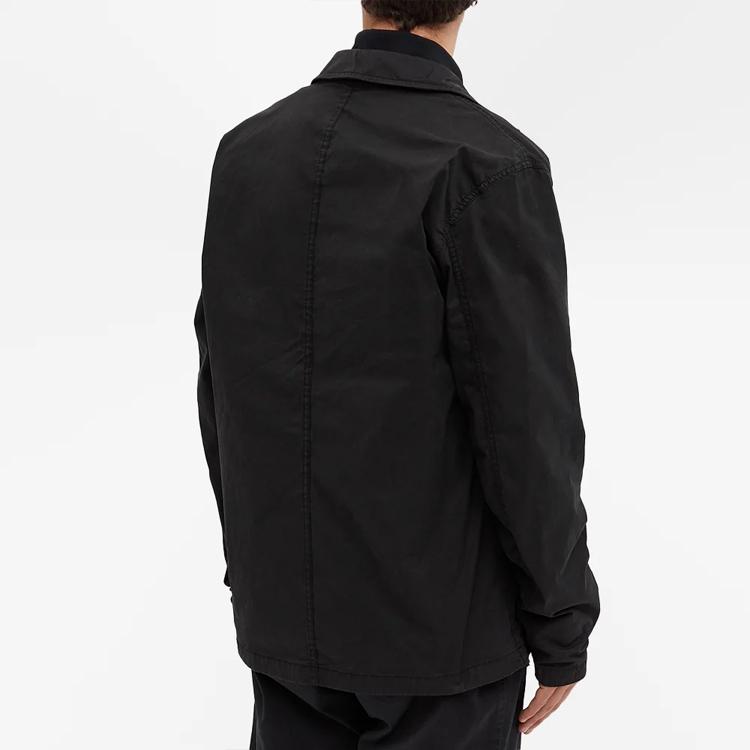 STONE ISLAND Single Pocket Solid Color Logo Embroidered Polo Jacket Men Jackets Black 761512619-V0029