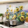 Decorative Glass Kitchen Chopping Board with Sunflower Graphics 80x52 cm