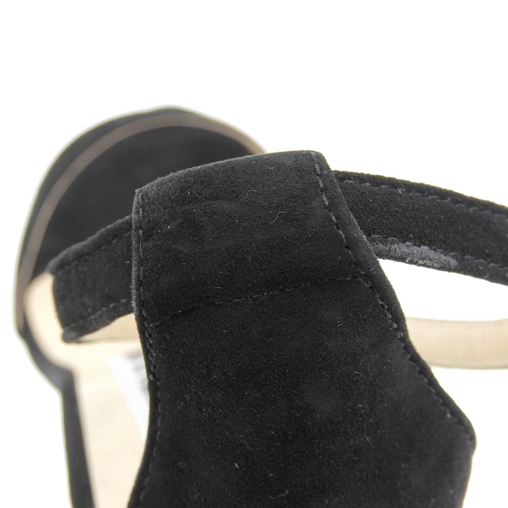 NEBULONI E Unused suede ankle strap sandals for women, black, size 37, 5805 shoes 37 blackUsed