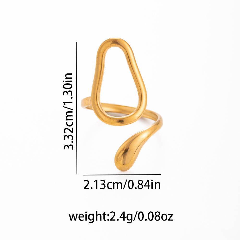 Gold-Plated Irregular Geometric Stainless Steel Ring with Versatile Knuckle Design