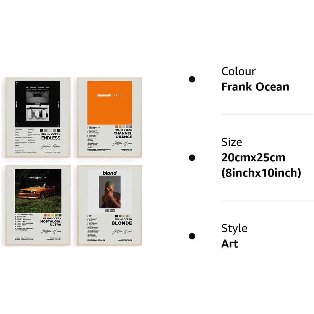 4Pcs Frank Ocean Album Posters Cover Rapper Music Canvas Posters For Teen